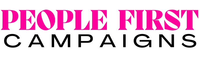 Logo with words People First Campaigns